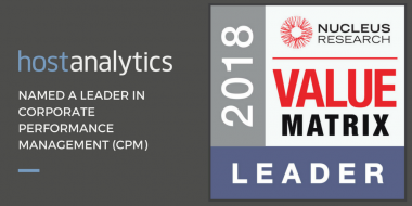 Host Analytics a CPM Leader In Nucleus CPM Tecnology Value Matrix 2018